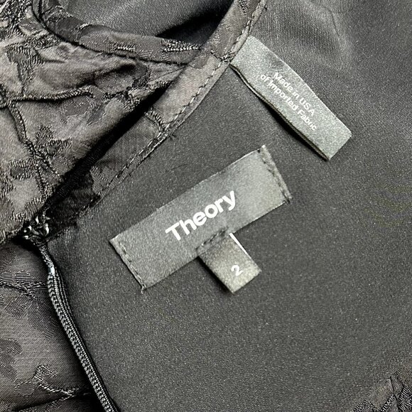 NWOT Theory Adraya Black Ivy Jacquard Shift Dress Size 2 - Picture 4 of 8